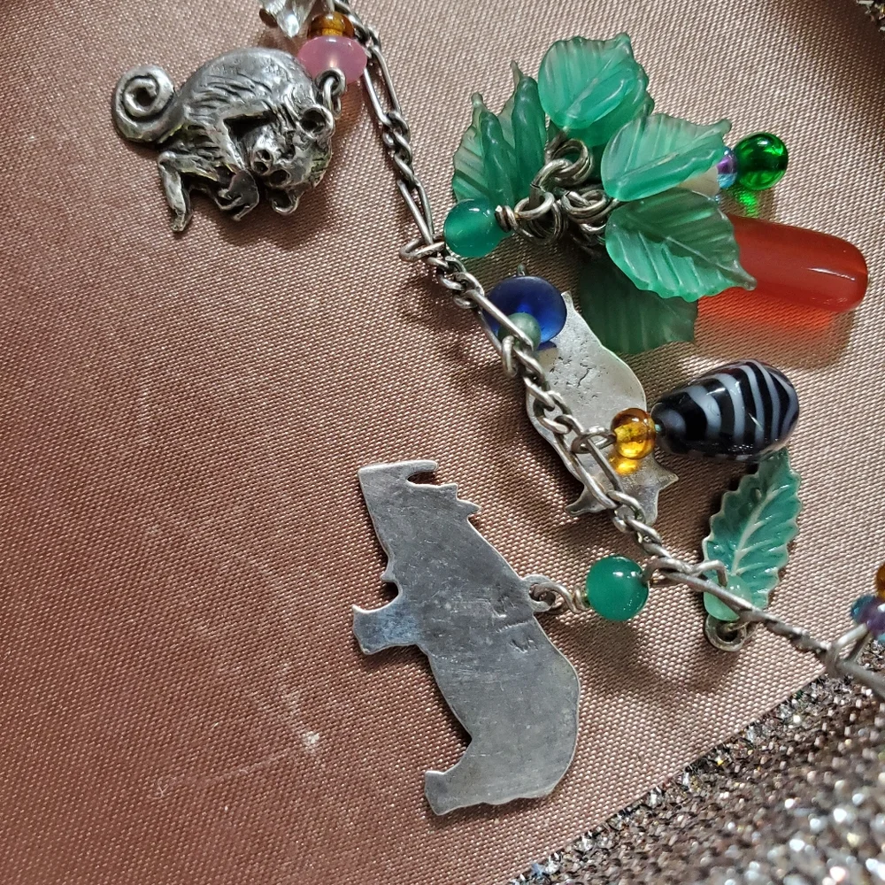 Vintage Lucy Issacs Sterling Rainforest Necklace - Picture 5 of 16